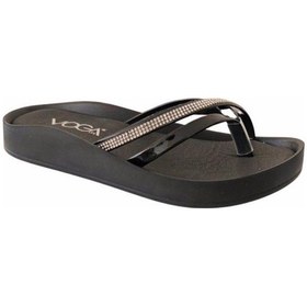 Resim Voga 1500-135 Parlak Deri Anatomik Fashion Parmak Arası Kadın Terlik Platin 