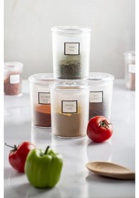 Resim 6'lı Barok Yuvarlak Baharat Kavanoz Seti &amp Saklama Kabı &amp Erzak Kabı 6 250 Ml Şeffaf 