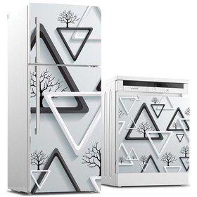 Resim Buzdolabı Ve Bulaşık Makinası Beyaz Eşya Sticker Kaplama Siyah Be (508104576) 