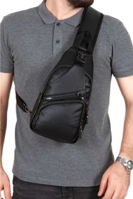 Resim Newish Polo Unisex Yıkama Deri Usb Kulaklık Çıkışlı Çapraz Askılı Omuz Göğüs Ve Spor Günlük Sırt Seyahat Çanta. 