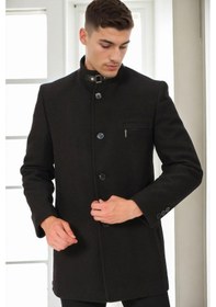 Resim Plt8367 Dewberry Erkek Palto-düz Siyah-2 Düz Siyah-2 