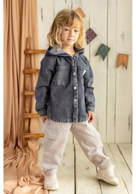Resim Oliven The Kid Oliventhekid Unisex Kapüşonlu Kot Ceket Siyah Siyah 