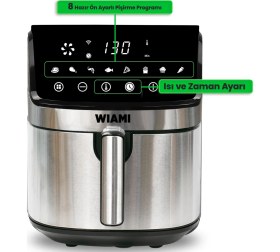 Resim Wiami Airfryer 6.5l Inox Akıllı Hava Fritözü 