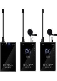 Resim Ckmova Um100 Kit 2 Ultra Kompakt Uhf Kablosuz Yaka Mikrofon Set 