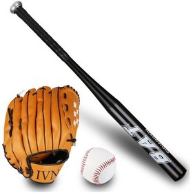 Resim Mufunye Gençler Ve Yetişkinler İçin Toplumlu Beysbol Seti: Allyuminyum Sopalı + Deri Eldiven + Top + Taşıma Çantası - Başlangıçcılar İçin Dayanıklı Ve Pratik Siyah 