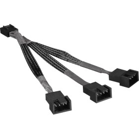 Resim S-Link SLX-F301 3to1 3*male 4pin+1*female 4pin 10CM Örgülü 360MM Cpu Fan Birleştirme Kablosu 