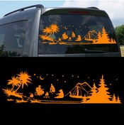 Resim Melek Pazarı 220 X 60 Cm Kampçı Ayı, Çadır Kampı, Kamp Karavan Sticker 