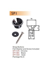 Resim Valencia Sp1Cr Gitar Askı Pimi Chrome Dr.Parts 