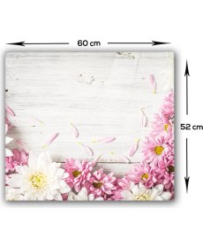 Resim Decorita Pembe Kasımpatı | Cam Ocak Arkası Koruyucu | 52cm x 60cm 