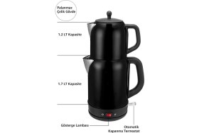 Resim Sarıboğa Fresco 2'si 1 Arada Paslanmaz Çelik Çay Makinesi & Su Isıtıcı Kettle 