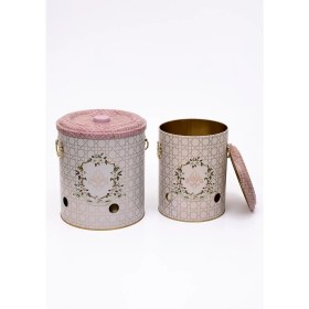 Resim Evle ERB23U7 Patates-Soğan Saklama Kabı 2 Li Set, Rosy 