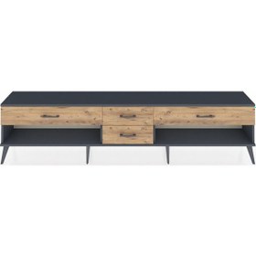 Resim Arges Tv Ünitesi 4 Çekmeceli 220x30x51 Antrasit-antrasit/çam Antrasıt/atlas Çam - Antrasıt 