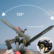 Resim Üçüncü Şahıs Perspektifi Motosiklet Bisiklet Direksiyon Montajı Selfie Çubuğu Gopro, Insta360, Spor Kamera Klipsi Tripod Braketi 27.94-109.98 Cm'ye Uygun 