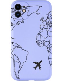 Resim mooodcase Iphone 11 Uyumlu World Map Lines Desenli Kamera Korumalı Lansman 