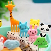 Resim 10'lu Set Sevimli Hayvan & Meyve Şeklinde Yeniden Kullanılabilir Plastik Sofra Takımı Gülümseyen Yüzlerle - Canlı Çok Renk (Pembe, Mavi, Sarı, Yeşil, Kahverengi, Siyah, Beyaz, Turuncu, Mor, İnci) - Dayanıklı ABS plastikden yapılmış çatallar, kaşıklar ve bıçaklar doğum günü partileri, Paskalya, Noel için her gün kullanım ile uygundur. Bulaşık makinesine dayanıklı ve hijyeniktir, şekerlemeler ve tema etkinlikleri ile ideal, Şeffaf Çatal,Mutfak 