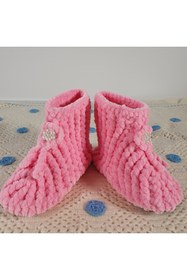 Resim ModMio Çocuk Kadife Ev Botu | El Yapımı Yumuşak Kaymaz Tabanlı Panduf 