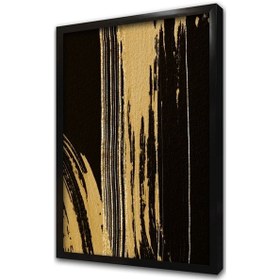 Resim Siyah Altın Soyut Çerçeveli Mdf Tablo-172213 