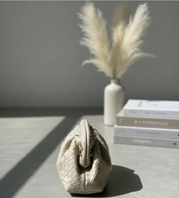 Resim yako Valerina Örgü Dokulu Clutch Çanta - Çapraz Askılı Kadın Omuz Çantası (23×38×10 cm) 