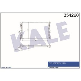 Resim KALE OTO Radyatör 354260 Su Radyatörü Ford: Fiesta 1.6 TDCI 90 Ps 02-12 