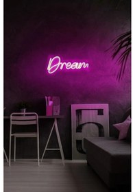 Resim Dream - Led Dekoratif Duvar Aydınlatması Neon Duvar Yazısı Sihirli Led Mesajlar - N69 