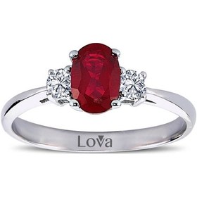 Resim Lova Pırlantalı Oval Yakut Yüzük - 1020226 
