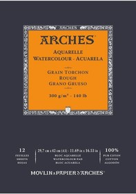 Resim Arches Sulu Boya Blok Defter Rough 300G 12 Yaprak 29.7X42.0 