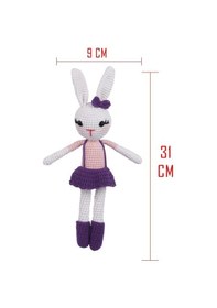 Resim Amigurumi Organik Oyuncak-uyku Arkadaşı Tavşan-örme Mor Tavşan 