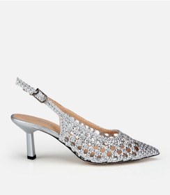 Resim Hotiç Kadın Lame Örgü Detaylı Arkası Açık Kısa Topuklu Stiletto 01ayh322880a210 01ayh322880a210 