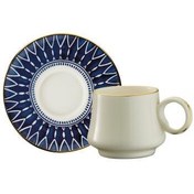 Resim Sandro Moreno 1453 Deep Blue Yüzük Gold 12 Parça 6 Kişilik Kahve Fincan Takımı 90 ml 
