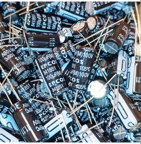 Resim B41851a9107m 100mf 100v 10x20 105 Epcos Elko Kondansatör 5 Adet 