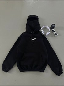 Resim Genel Markalar Origami Baskılı Maskeli Dikay Kapüşonlu Sweatshirt Hoodie 