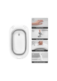 Resim Omnipazar Ak-729 Katlanır Bebek Yıkama Banyo Küveti Beyaz - Gri 