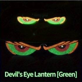 Resim Cloudstore Yeşil Usb Şeytan Gözü Işıklar 11 Mod Büyük Gözler Dekoratif Kamyon Led Işıklar 