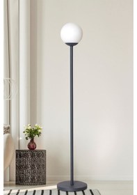 Resim Luzarana Glob Antrasit Metal Gövde Beyaz Camlı Tasarım Lüx Yerden Ayd... 