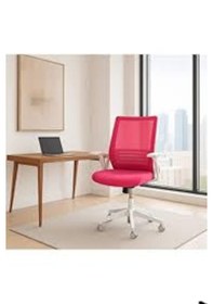 Resim Clk Home Katlanır Kollu Çalışma Sandalyesi Ofis Ve Bilgisayar Koltuğu Beyaz Kollar Pembe 