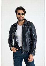 Resim Franko Armondi Klasik Erkek Deri Ceket E62-k-347-bb Siyah 