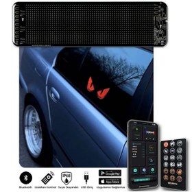 Resim EN SİGA Led Panel 64 CM Yazı Yazan Telefon Kontrollü Led Ekran Kamyon Otobüs iş Yeri Araba Cam Duvar 