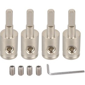 Resim A5682 4 Adet Araba Küçük Boy Nikel Kaplama Pirinç 4ga - 8ga Vidalı Ses Terminal Bloğu 