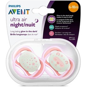 Resim Philips Avent Ultra Air Night 6-18m Pembe Emzik 2'li 