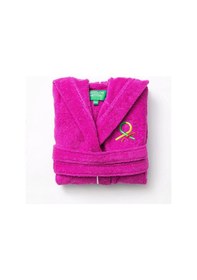 Resim Benetton Çocuk Bornoz Pembe Şapkalı Pamuk Pembe 