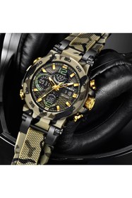 Resim Lige Sporcu Tasarım Sağlam Suya Dayanıklı Analog Dijital Led Aydınlatmalı Erkek Kol Saati FB077 