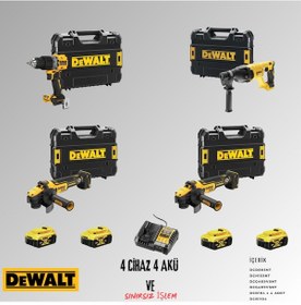 Resim Dewalt DCF805NT + DH133NT + DCG409VSNT + DCG409VSNT 4 Adet 5 Amper Akü + Şarj Aleti Set 