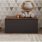 Resim Florya Çok Amaçlı Oyuncak Ve Depolama Sandığı - Antrasit Ve Beyaz - 90 Cm - Antrasit 