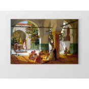 Resim Deniz Çerçeve Oryantalist Avlu Tablosu-Çerçevesiz - 50X70 