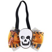 Resim Cadılar Bayramı Pet Karikatür Dekoratif Papyon Ayarlanabilir Elastik Halat Yaka, Renk: İskelet 