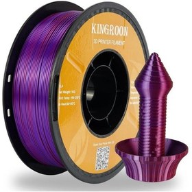 Resim Üç Renkli Silk Pla Filament Kırmızı-altın-mor Canlı Parlak Renk Geçişi 1.75mm 1 Kg 