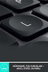 Resim Logitech Mx Keys S Türkçe Tuş Dizimi Siyah Gelişmiş Kablosuz Klavye 