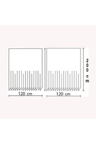 Resim Zethome Banyo Perdesi 2x120x200 Çift Kanat Duş Perdesi Halka Hediyeli Duşakabin Perdesi 5033 Gri 