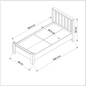 Resim Betroya Optima Karyola Beyaz Safirmeşe 190 x 90 cm | Modern ve Dayanıklı Tek Kişilik Karyola 