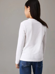Resim Calvin Klein CHEST MONOLOGO LS Beyaz Çocuk Sweatshirt 
